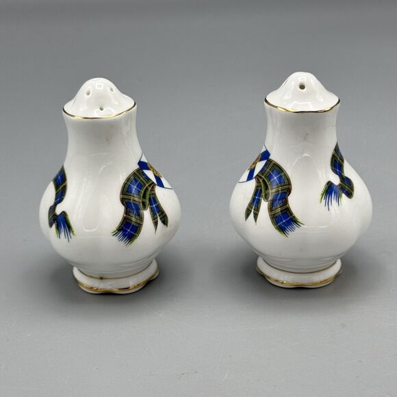 Vtg Novia Scotia Tartan Salt Pepper Shakers Royal Albert England Discontinued 3" - Picture 5 of 8